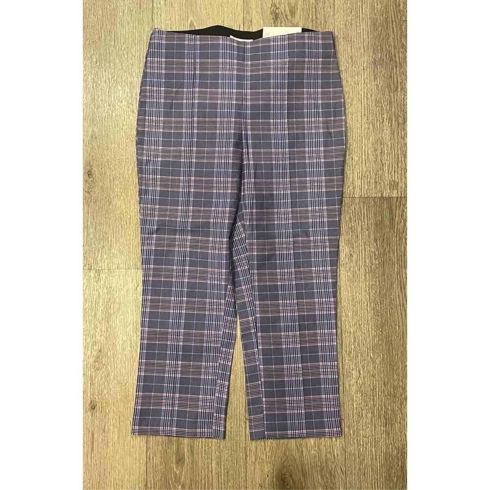 Est. 1946 Cato Blue Plaid Cropped Pants New 10 Contemporary Mid Rise